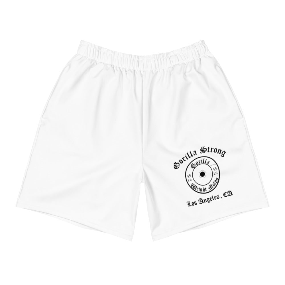 Gorilla Strong Shorts- Men's Athletic Shorts- White